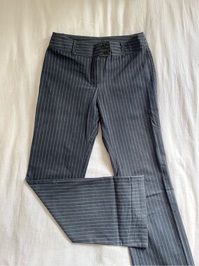 Women's Pinstripe Straight-Leg Pants - Dark Gray/Bleu
